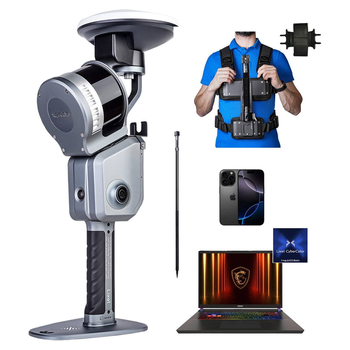 Комплект лазерного Slam сканера XGRIDS L2 Pro 16/120 RTK Survey Grade с аксессуарами и устройствами для обработки данных