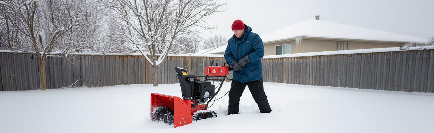 Как завести бензиновый снегоуборщик зимой