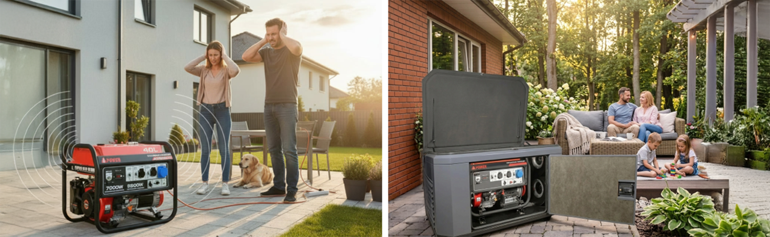 Как уменьшить шум бензинового генератора