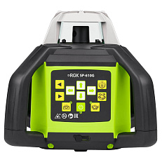 RGK SP-610G - ротационный нивелир (ротационный / зелёный луч / 900м с приемником / ±0,1 мм / АКБ)