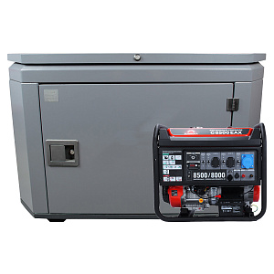 SUNREKA G8500EAX в тихом зимнем кожухе 1200 RAL 7024 - бензиновый генератор