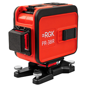 RGK PR-38R - построитель плоскостей 3D (360° / красный луч / 50м с приемником / АКБ)